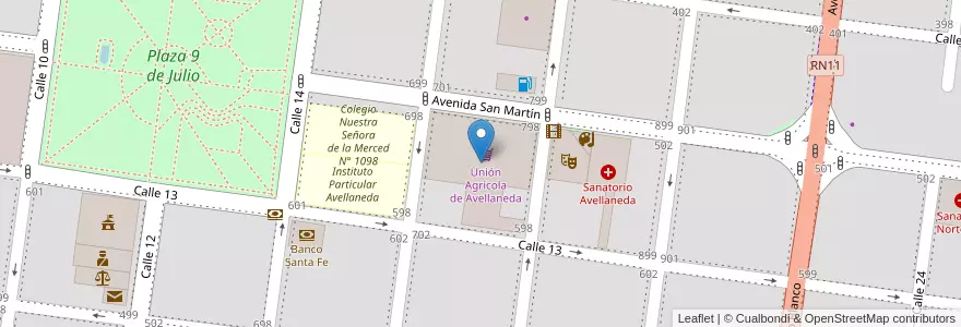 Mapa de ubicacion de Unión Agrícola de Avellaneda en الأرجنتين, سانتا في, Departamento General Obligado, Municipio De Avellaneda.