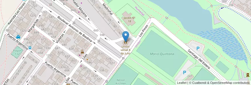 Mapa de ubicacion de Unión vecial 8 de Julio en الأرجنتين, تشيلي, محافظة سانتا كروز, Humedal, Mercado De La Ciudad, Deseado, Caleta Olivia.