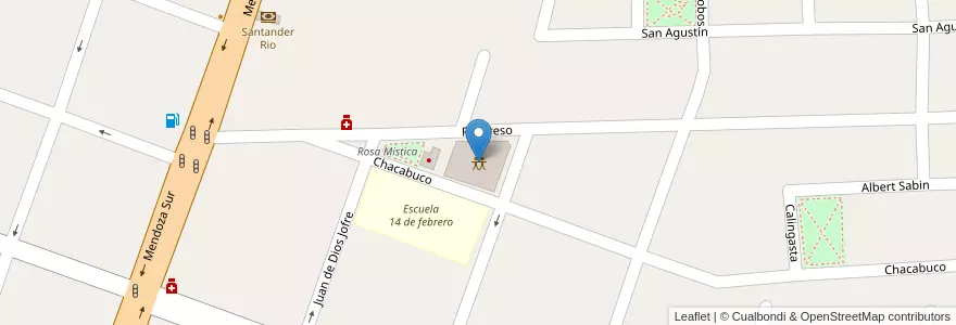 Mapa de ubicacion de Union Vecinal Bª San Ricardo en 阿根廷, San Juan, 智利, Rawson.
