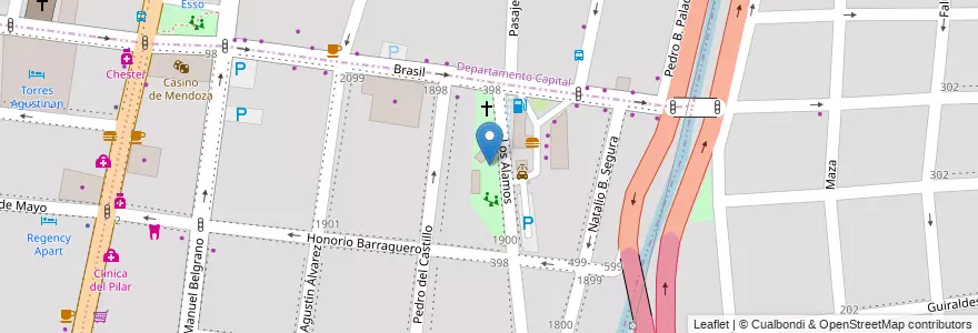 Mapa de ubicacion de Union Vecinal Barraquero en آرژانتین, شیلی, Mendoza, Godoy Cruz, Departamento Godoy Cruz, Distrito Ciudad De Godoy Cruz.