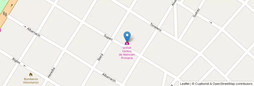 Mapa de ubicacion de Unisol Centro de Atencion Primaria en Argentine, Province De Buenos Aires, Partido De Merlo, Mariano Acosta.