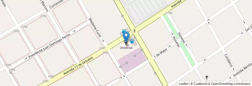 Mapa de ubicacion de Universal en الأرجنتين, بوينس آيرس, Partido De Quilmes, Quilmes.