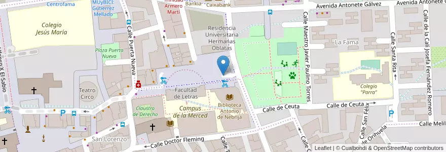 Mapa de ubicacion de Universidad en スペイン, ムルシア州, ムルシア州, Área Metropolitana De Murcia, Murcia.