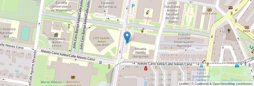Mapa de ubicacion de Universidad en إسبانيا, إقليم الباسك, Araba/Álava, Gasteizko Kuadrilla/Cuadrilla De Vitoria, Vitoria-Gasteiz.