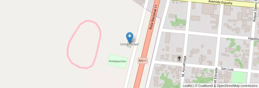 Mapa de ubicacion de Universidad en Arjantin, Formosa, Departamento Pilcomayo, Clorinda.