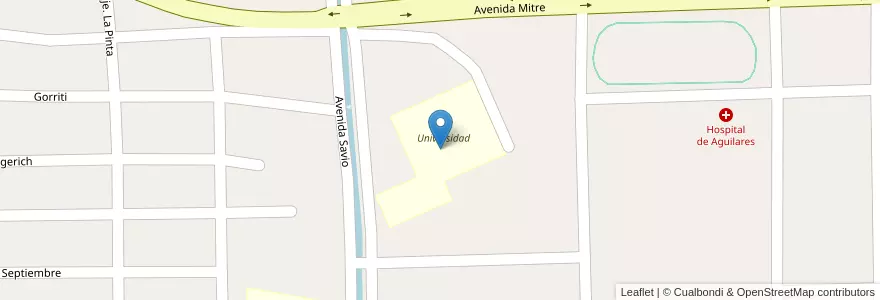 Mapa de ubicacion de Universidad en Arjantin, Tucumán, Departamento Río Chico, Aguilares, Municipio De Aguilares.