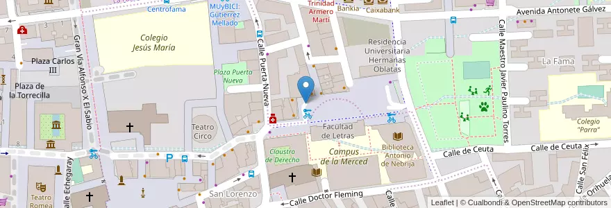 Mapa de ubicacion de Universidad en Espanha, Região De Múrcia, Região De Múrcia, Área Metropolitana De Murcia, Murcia.