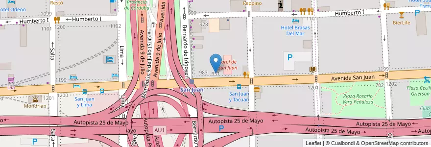 Mapa de ubicacion de Universidad Abierta Interamericana - Sede Centro, Constitucion en Arjantin, Ciudad Autónoma De Buenos Aires, Comuna 1, Buenos Aires.