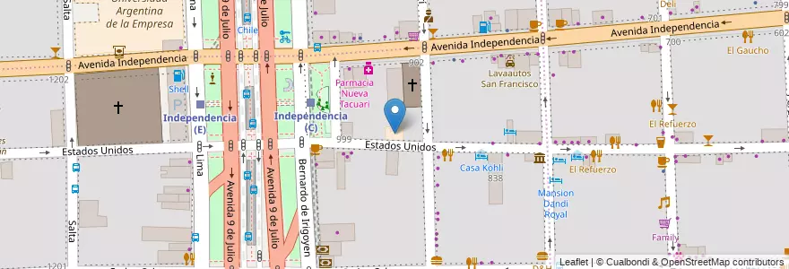 Mapa de ubicacion de Universidad Arg. J.F. Kennedy, Constitucion en Аргентина, Буэнос-Айрес, Comuna 1, Буэнос-Айрес.