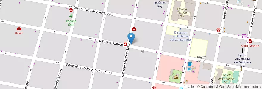 Mapa de ubicacion de Universidad Blas Pascal en アルゼンチン, エントレ・リオス州, Departamento Concordia, Distrito Suburbios, Concordia, Concordia.