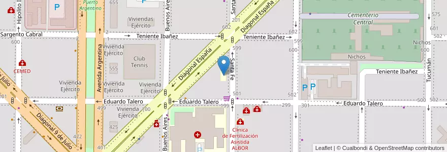 Mapa de ubicacion de Universidad Blas Pascal en 아르헨티나, 칠레, 네우켄주, Departamento Confluencia, Municipio De Neuquén, Neuquén.