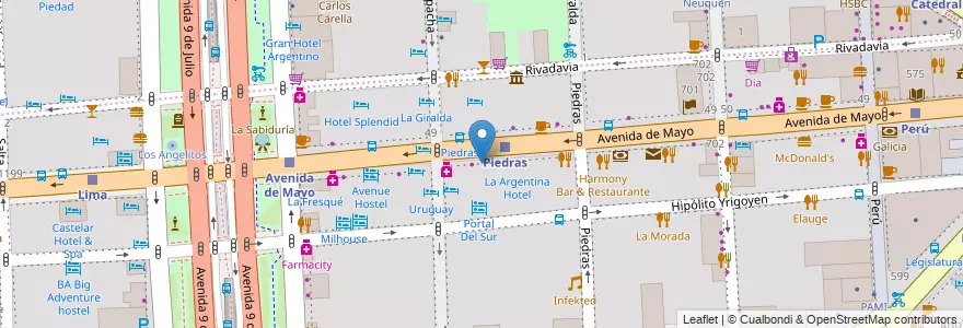 Mapa de ubicacion de Universidad CAECE, Montserrat en Аргентина, Буэнос-Айрес, Comuna 1, Буэнос-Айрес.