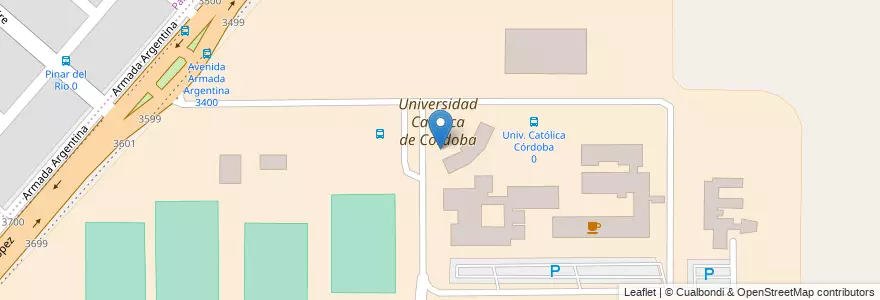 Mapa de ubicacion de Universidad Católica de Córdoba en Аргентина, Кордова, Departamento Capital, Pedanía Capital, Córdoba, Municipio De Córdoba.