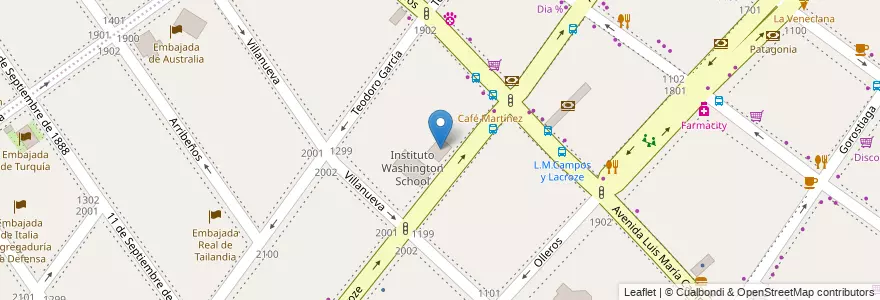 Mapa de ubicacion de Universidad de Belgrano, Palermo en Arjantin, Ciudad Autónoma De Buenos Aires, Buenos Aires, Comuna 14.