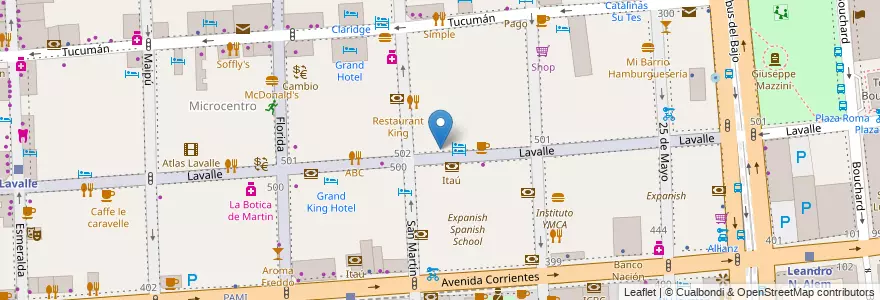 Mapa de ubicacion de Universidad de Belgrano, San Nicolas en アルゼンチン, Ciudad Autónoma De Buenos Aires, Comuna 1, ブエノスアイレス.