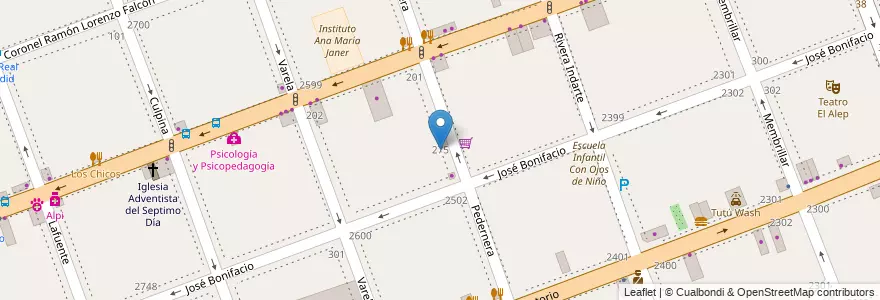 Mapa de ubicacion de Universidad De Flores, Flores en Arjantin, Ciudad Autónoma De Buenos Aires, Comuna 7, Buenos Aires.