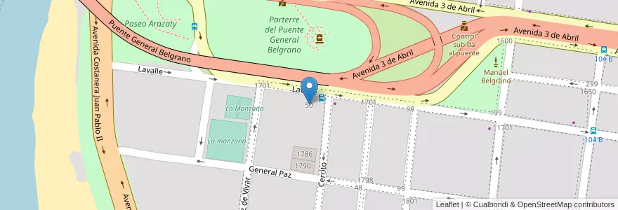 Mapa de ubicacion de Universidad de la Cuenca del Plata en الأرجنتين, Corrientes, Departamento Capital, Corrientes, Corrientes.