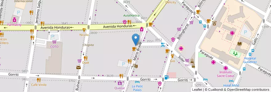 Mapa de ubicacion de Universidad de Palermo, Palermo en Argentinië, Ciudad Autónoma De Buenos Aires, Buenos Aires, Comuna 14.
