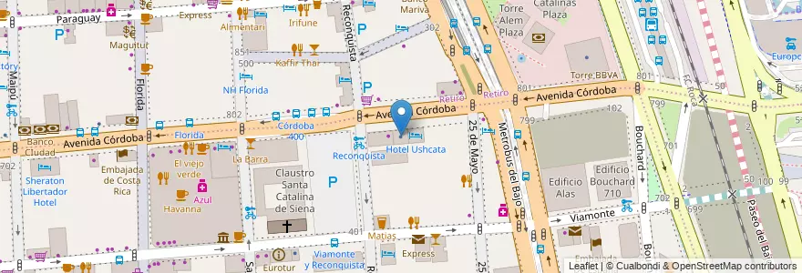 Mapa de ubicacion de Universidad Del Cema, San Nicolas en 아르헨티나, Ciudad Autónoma De Buenos Aires, Comuna 1, 부에노스아이레스.