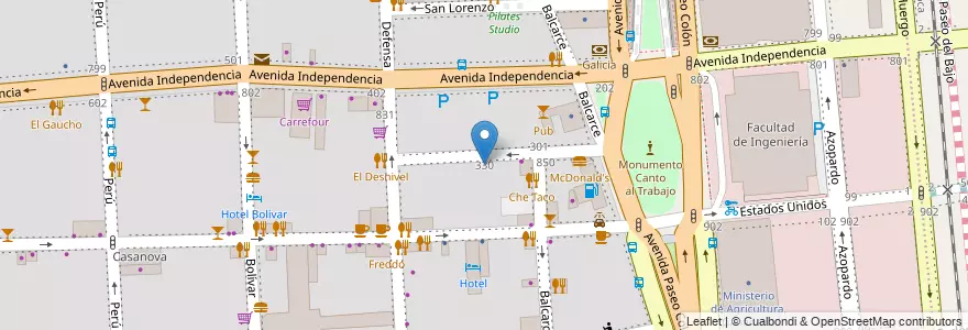Mapa de ubicacion de Universidad del Cine, San Telmo en آرژانتین, Ciudad Autónoma De Buenos Aires, Comuna 1, Buenos Aires.