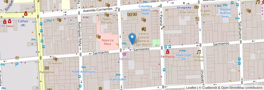 Mapa de ubicacion de Universidad del Museo Social Argentino, San Nicolas en Argentinien, Ciudad Autónoma De Buenos Aires, Comuna 1, Buenos Aires.