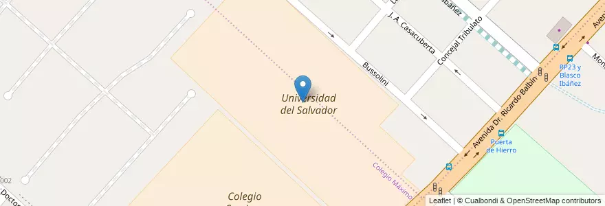 Mapa de ubicacion de Universidad del Salvador en Argentina, Buenos Aires, Partido De San Miguel, Santa María.