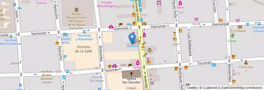 Mapa de ubicacion de Universidad del Salvador, Balvanera en Argentina, Ciudad Autónoma De Buenos Aires, Comuna 3, Buenos Aires.
