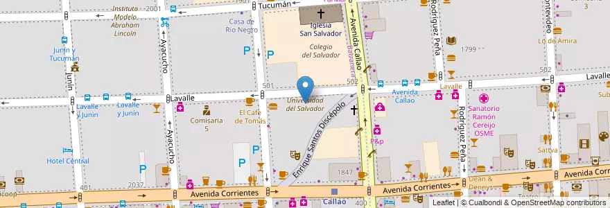 Mapa de ubicacion de Universidad del Salvador, Balvanera en آرژانتین, Ciudad Autónoma De Buenos Aires, Comuna 3, Buenos Aires.