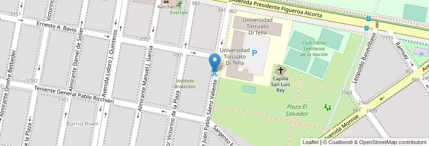 Mapa de ubicacion de Universidad Di Tella en 阿根廷, Ciudad Autónoma De Buenos Aires, 布宜诺斯艾利斯, Comuna 13.