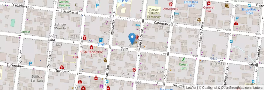 Mapa de ubicacion de Universidad Gastón Dachary (UGD) - Sede administrativa en アルゼンチン, ミシオネス州, Departamento Capital, Municipio De Posadas, Posadas.