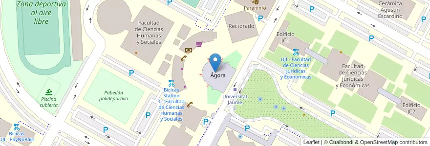 Mapa de ubicacion de Universidad Jaume I en İspanya, Comunitat Valenciana, Castelló / Castellón, La Plana Alta, Castelló De La Plana.