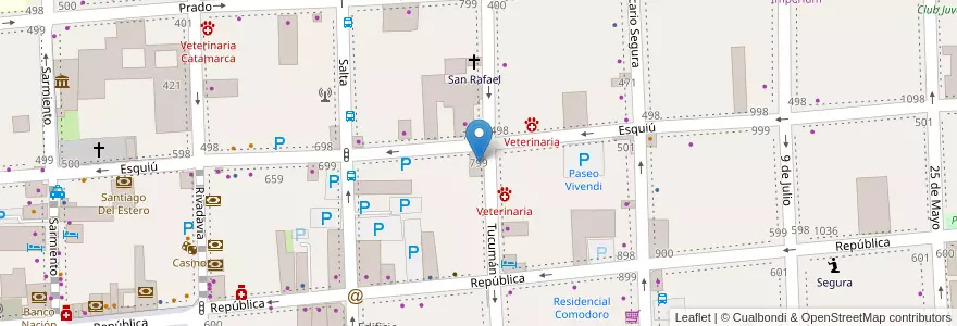 Mapa de ubicacion de Universidad Nacional de Catamarca (Central) en Аргентина, Катамарка, Departamento Capital, Municipio De San Fernando Del Valle De Catamarca, San Fernando Del Valle De Catamarca.