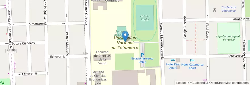 Mapa de ubicacion de Universidad Nacional de Catamarca en 아르헨티나, Catamarca, Departamento Capital, Municipio De San Fernando Del Valle De Catamarca, San Fernando Del Valle De Catamarca.