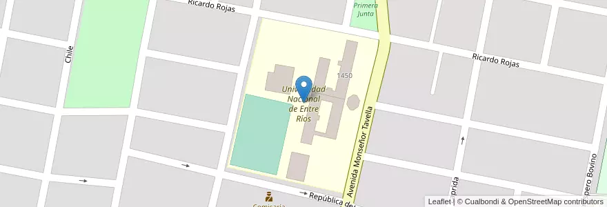 Mapa de ubicacion de Universidad Nacional de Entre Ríos en アルゼンチン, エントレ・リオス州, Departamento Concordia, Distrito Suburbios, Concordia, Concordia.
