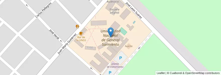 Mapa de ubicacion de Universidad Nacional de General Sarmiento en Argentine, Province De Buenos Aires, Partido De Malvinas Argentinas, Los Polvorines.