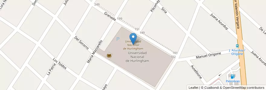 Mapa de ubicacion de Hurlingham's National University en Argentina, Buenos Aires, Partido De Hurlingham, Villa Tesei.