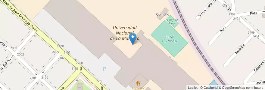 Mapa de ubicacion de Universidad Nacional de La Matanza en アルゼンチン, ブエノスアイレス州, Partido De La Matanza, San Justo.
