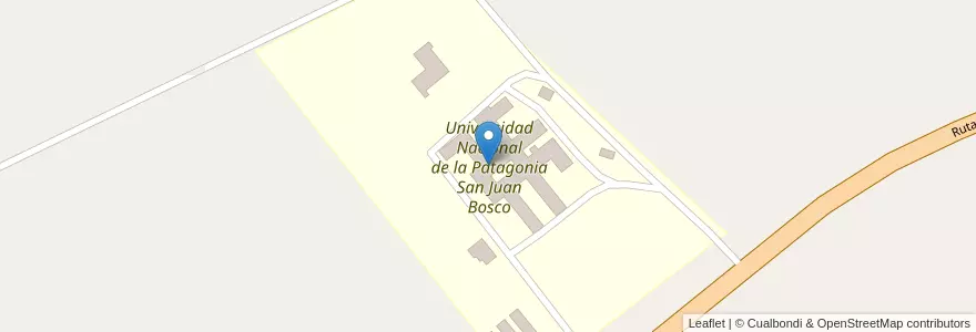 Mapa de ubicacion de Universidad Nacional De La Patagonia San Juan Bosco en Arjantin, Şili, Chubut, Departamento Futaleufú.