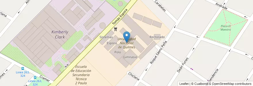 Mapa de ubicacion de Universidad Nacional de Quilmes en Argentina, Provincia Di Buenos Aires, Partido De Quilmes, Bernal.
