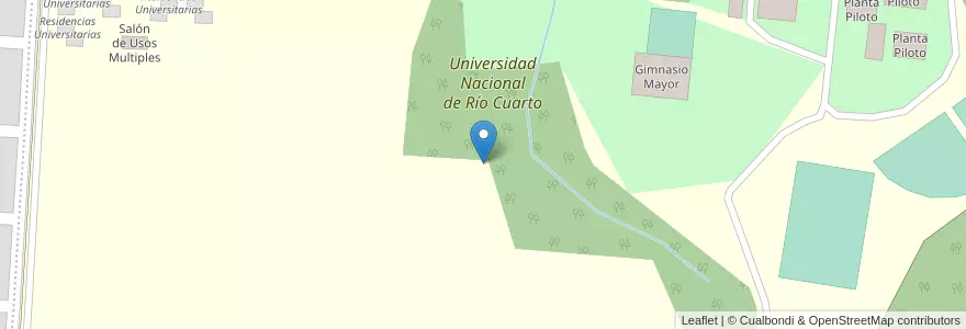 Mapa de ubicacion de Universidad Nacional de Río Cuarto en アルゼンチン, コルドバ州, Departamento Río Cuarto, Pedanía Río Cuarto, Municipio De Las Higueras, Las Higueras.