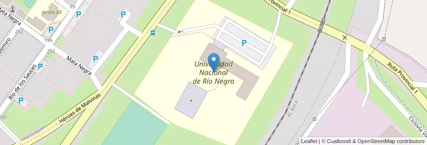 Mapa de ubicacion de Universidad Nacional de Río Negro en آرژانتین, استان ریو نگرو، آرژانتین, Departamento Adolfo Alsina, Viedma, Viedma.
