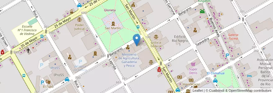 Mapa de ubicacion de Universidad Nacional de Río Negro en 阿根廷, 内格罗河省, Departamento Adolfo Alsina, Viedma, Viedma.