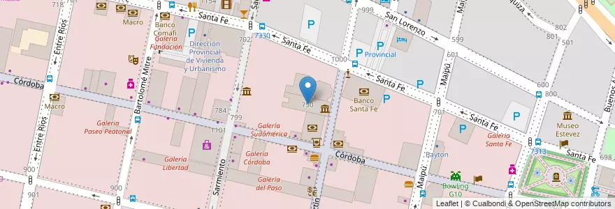 Mapa de ubicacion de Universidad Nacional de Rosario (UNR) en アルゼンチン, サンタフェ州, Departamento Rosario, Municipio De Rosario, ロサリオ.