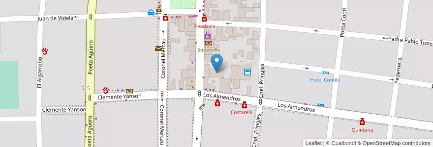 Mapa de ubicacion de Universidad Nacional de San Luis en アルゼンチン, サンルイス州, Junín, Municipio De Merlo, Villa De Merlo.
