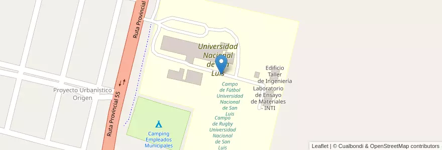 Mapa de ubicacion de Universidad Nacional de San Luis en アルゼンチン, サンルイス州, General Pedernera, Municipio De Villa Mercedes.