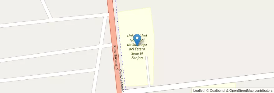 Mapa de ubicacion de Universidad Nacional de Santiago del Estero Sede El Zanjon en Argentina, Santiago Del Estero, Departamento Capital.