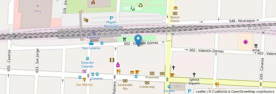 Mapa de ubicacion de Universidad Nacional de Tres de Febrero en アルゼンチン, ブエノスアイレス州, Partido De Tres De Febrero, Caseros.