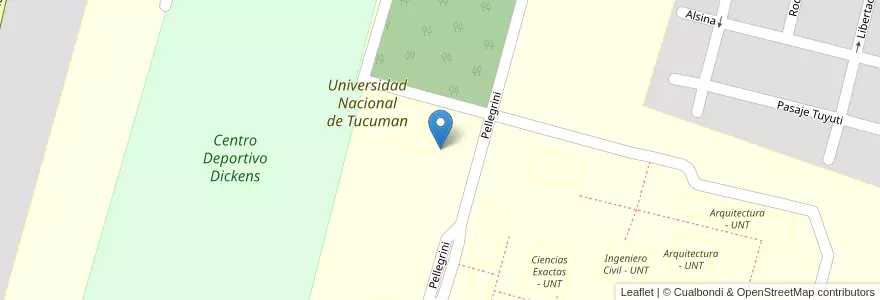 Mapa de ubicacion de Universidad Nacional de Tucuman en Argentine, Tucumán, San Miguel De Tucumán, Departamento Capital, San Miguel De Tucumán.