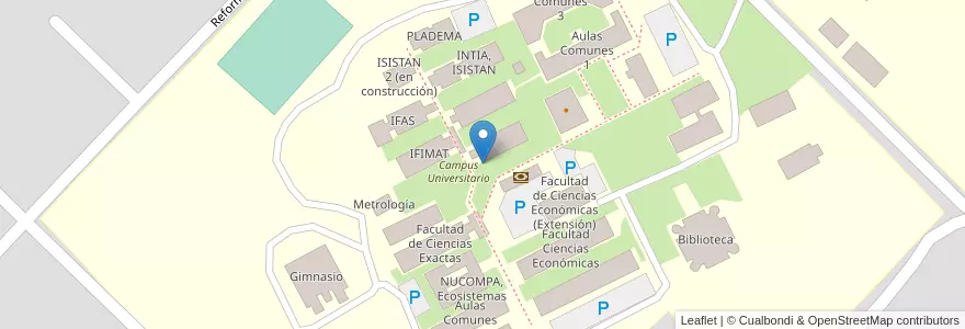 Mapa de ubicacion de Universidad Nacional del Centro de la Provincia de Buenos Aires en アルゼンチン, ブエノスアイレス州, Partido De Tandil, Tandil.