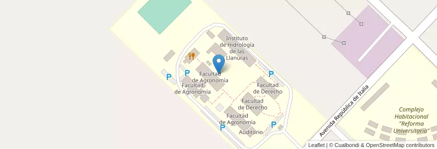 Mapa de ubicacion de Universidad Nacional del Centro de la Provincia de Buenos Aires en Argentinien, Provinz Buenos Aires, Partido De Azul.